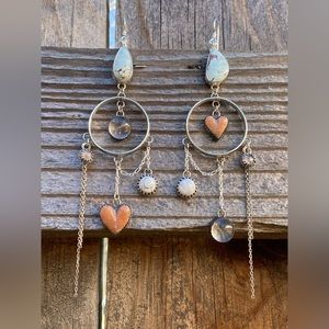 ❗️sold❗️Artisan handmade chandelier Love earrings